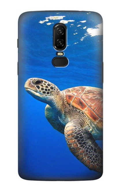 W3898 Sea Turtle Hülle Schutzhülle Taschen und Leder Flip für OnePlus 6
