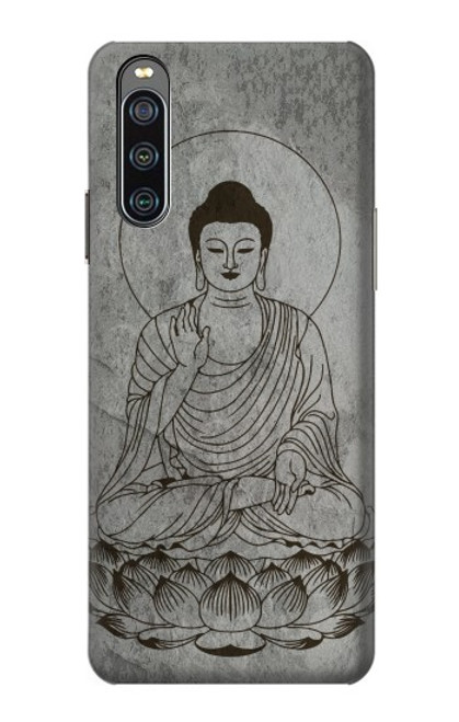 W3873 Buddha Line Art Hülle Schutzhülle Taschen und Leder Flip für Sony Xperia 10 IV