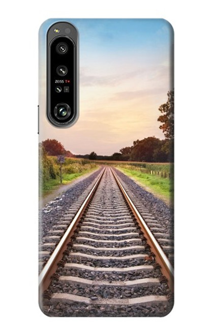 W3866 Railway Straight Train Track Hülle Schutzhülle Taschen und Leder Flip für Sony Xperia 1 IV