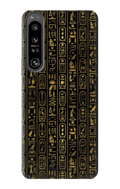 W3869 Ancient Egyptian Hieroglyphic Hülle Schutzhülle Taschen und Leder Flip für Sony Xperia 1 IV