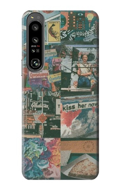 W3909 Vintage Poster Hülle Schutzhülle Taschen und Leder Flip für Sony Xperia 1 IV