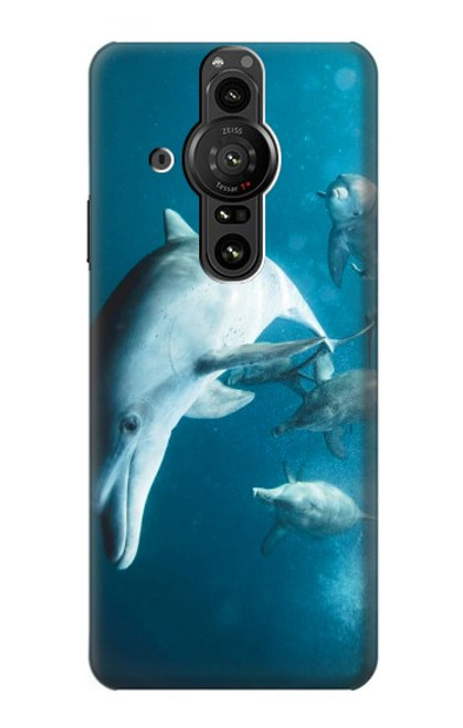 W3878 Dolphin Hülle Schutzhülle Taschen und Leder Flip für Sony Xperia Pro-I
