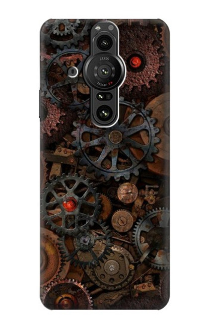 W3884 Steampunk Mechanical Gears Hülle Schutzhülle Taschen und Leder Flip für Sony Xperia Pro-I