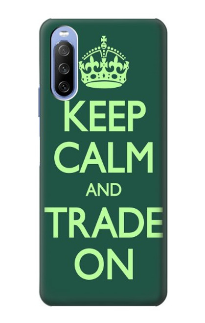 W3862 Keep Calm and Trade On Hülle Schutzhülle Taschen und Leder Flip für Sony Xperia 10 III Lite