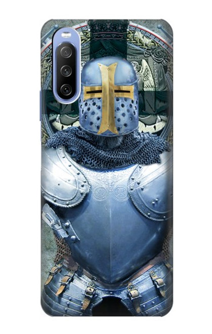 W3864 Medieval Templar Heavy Armor Knight Hülle Schutzhülle Taschen und Leder Flip für Sony Xperia 10 III Lite