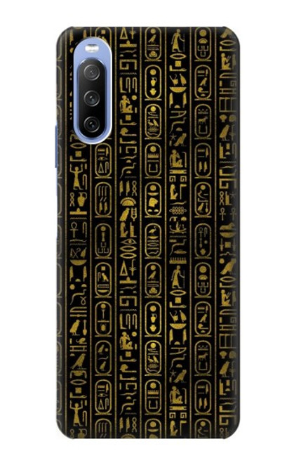 W3869 Ancient Egyptian Hieroglyphic Hülle Schutzhülle Taschen und Leder Flip für Sony Xperia 10 III Lite