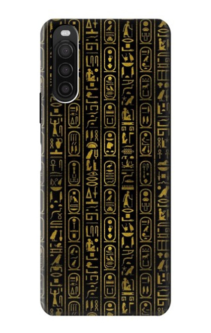 W3869 Ancient Egyptian Hieroglyphic Hülle Schutzhülle Taschen und Leder Flip für Sony Xperia 10 III