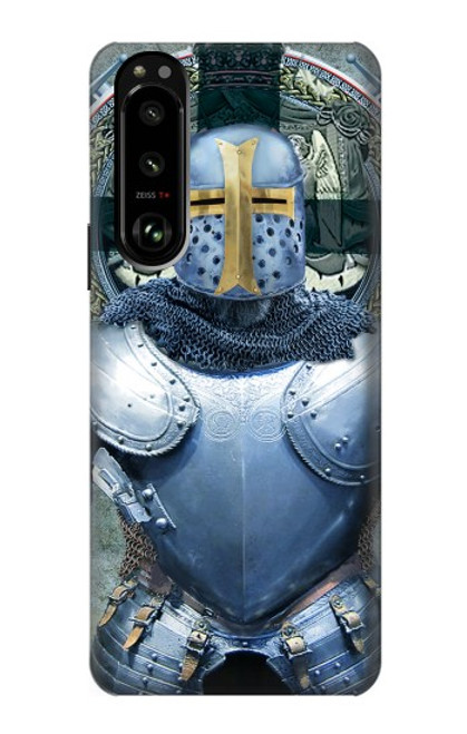 W3864 Medieval Templar Heavy Armor Knight Hülle Schutzhülle Taschen und Leder Flip für Sony Xperia 5 III