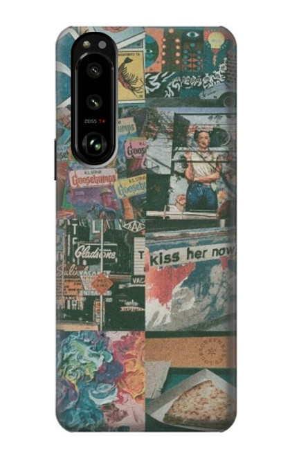 W3909 Vintage Poster Hülle Schutzhülle Taschen und Leder Flip für Sony Xperia 5 III