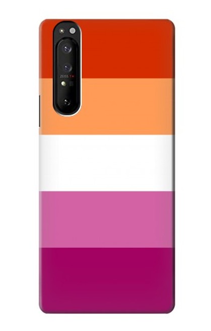 W3887 Lesbian Pride Flag Hülle Schutzhülle Taschen und Leder Flip für Sony Xperia 1 III