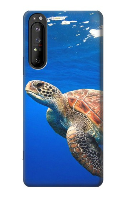 W3898 Sea Turtle Hülle Schutzhülle Taschen und Leder Flip für Sony Xperia 1 II