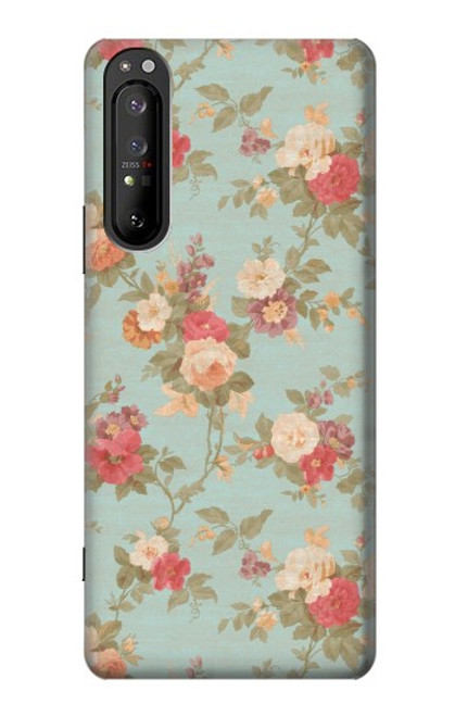 W3910 Vintage Rose Hülle Schutzhülle Taschen und Leder Flip für Sony Xperia 1 II