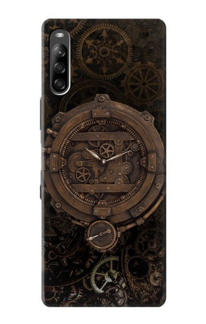 W3902 Steampunk Clock Gear Hülle Schutzhülle Taschen und Leder Flip für Sony Xperia L4