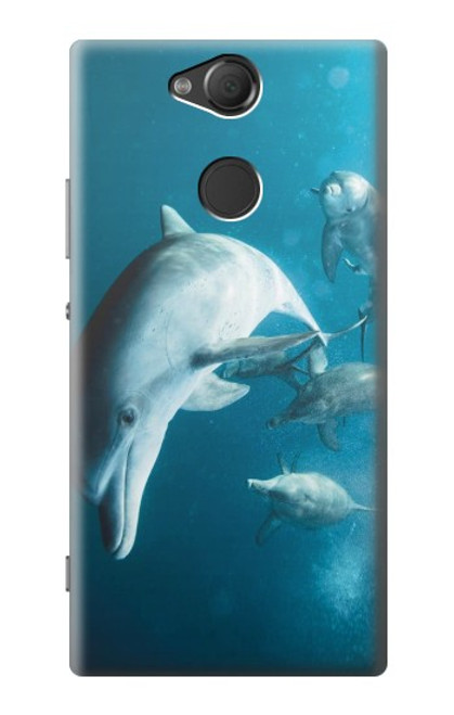 W3878 Dolphin Hülle Schutzhülle Taschen und Leder Flip für Sony Xperia XA2