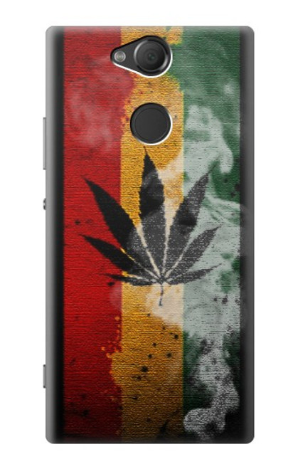 W3890 Reggae Rasta Flag Smoke Hülle Schutzhülle Taschen und Leder Flip für Sony Xperia XA2