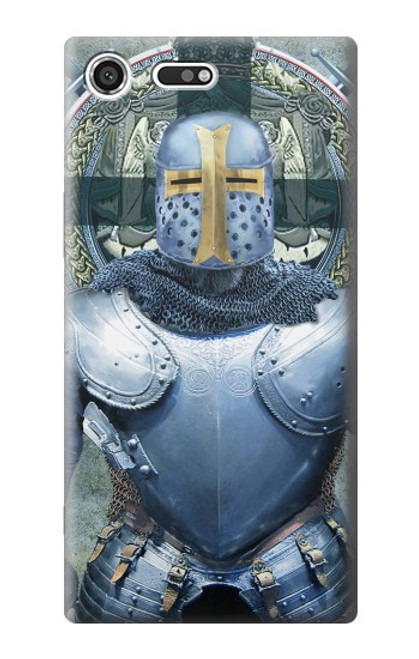W3864 Medieval Templar Heavy Armor Knight Hülle Schutzhülle Taschen und Leder Flip für Sony Xperia XZ Premium