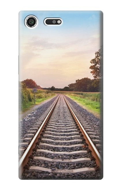 W3866 Railway Straight Train Track Hülle Schutzhülle Taschen und Leder Flip für Sony Xperia XZ Premium