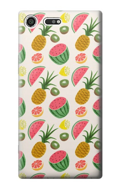 W3883 Fruit Pattern Hülle Schutzhülle Taschen und Leder Flip für Sony Xperia XZ Premium