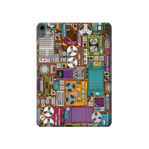 W3879 Retro Music Doodle Tablet Hülle Schutzhülle Taschen für iPad Air (2022,2020, 4th, 5th), iPad Pro 11 (2022, 6th)