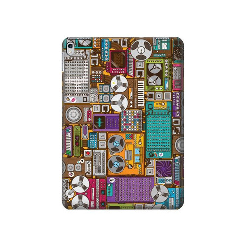 W3879 Retro Music Doodle Tablet Hülle Schutzhülle Taschen für iPad Air 2, iPad 9.7 (2017,2018), iPad 6, iPad 5