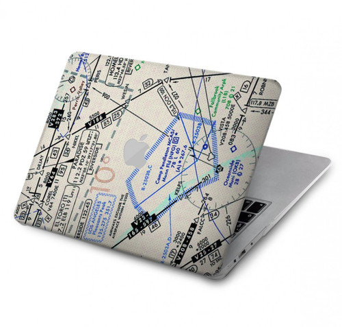 W3882 Flying Enroute Chart Hülle Schutzhülle Taschen für MacBook Pro 13″ - A1706, A1708, A1989, A2159, A2289, A2251, A2338
