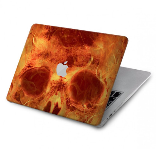 W3881 Fire Skull Hülle Schutzhülle Taschen für MacBook Pro 14 M1,M2,M3 (2021,2023) - A2442, A2779, A2992, A2918