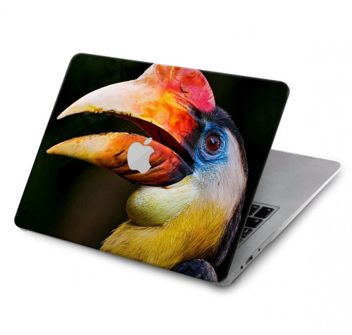 W3876 Colorful Hornbill Hülle Schutzhülle Taschen für MacBook Pro 16 M1,M2 (2021,2023) - A2485, A2780