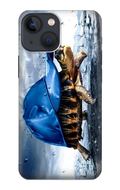 W0084 Turtle in the Rain Hülle Schutzhülle Taschen und Leder Flip für iPhone 14