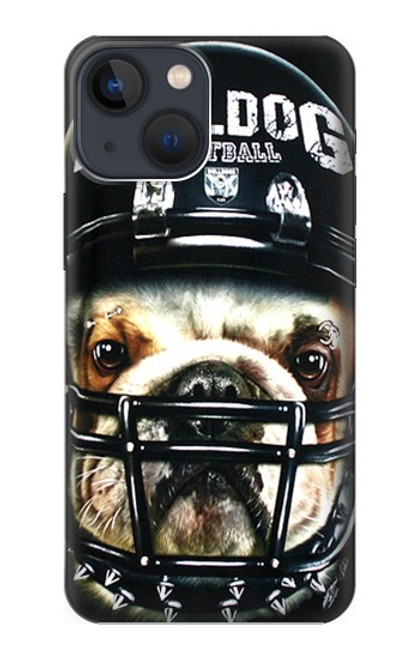 W0098 Bulldog American Football Hülle Schutzhülle Taschen und Leder Flip für iPhone 14