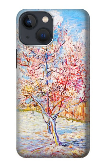 W2450 Van Gogh Peach Tree Blossom Hülle Schutzhülle Taschen und Leder Flip für iPhone 14