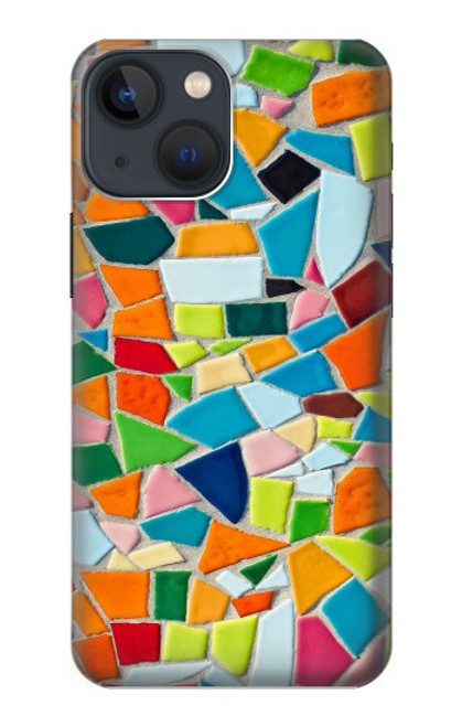 W3391 Abstract Art Mosaic Tiles Graphic Hülle Schutzhülle Taschen und Leder Flip für iPhone 14