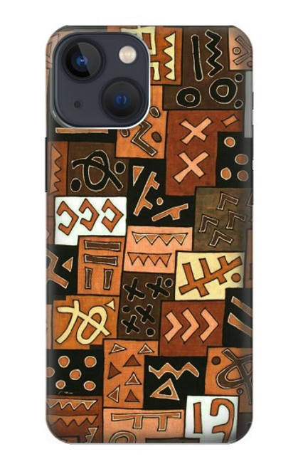 W3460 Mali Art Pattern Hülle Schutzhülle Taschen und Leder Flip für iPhone 14