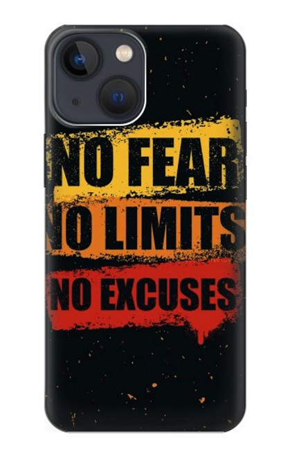 W3492 No Fear Limits Excuses Hülle Schutzhülle Taschen und Leder Flip für iPhone 14