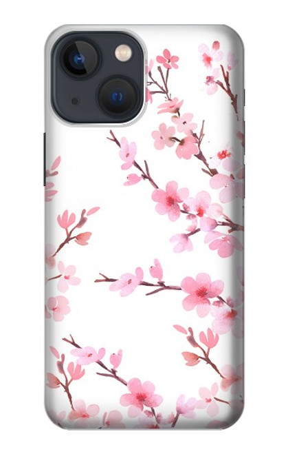 W3707 Pink Cherry Blossom Spring Flower Hülle Schutzhülle Taschen und Leder Flip für iPhone 14