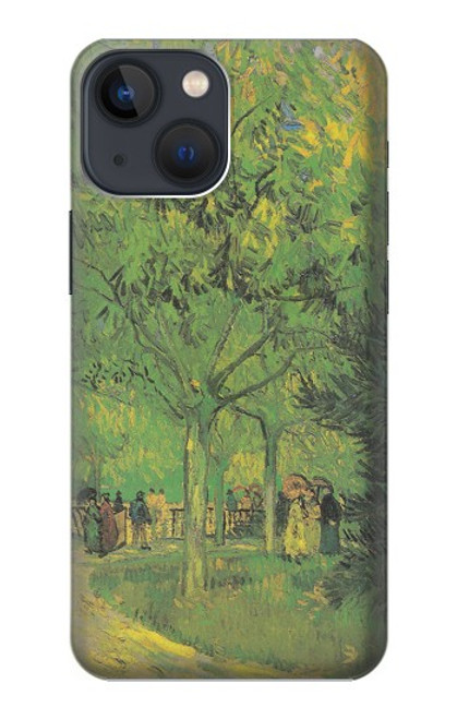 W3748 Van Gogh A Lane in a Public Garden Hülle Schutzhülle Taschen und Leder Flip für iPhone 14