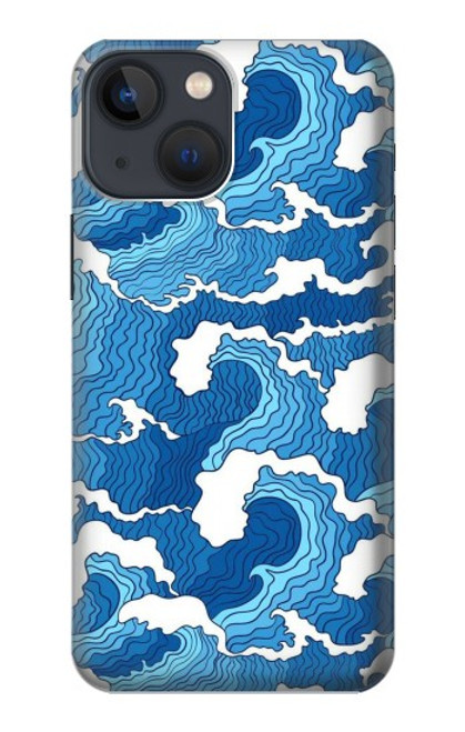 W3901 Aesthetic Storm Ocean Waves Hülle Schutzhülle Taschen und Leder Flip für iPhone 14