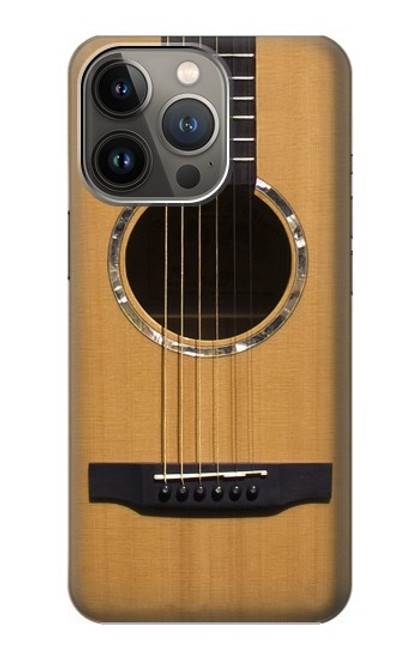 W0057 Acoustic Guitar Hülle Schutzhülle Taschen und Leder Flip für iPhone 14 Pro