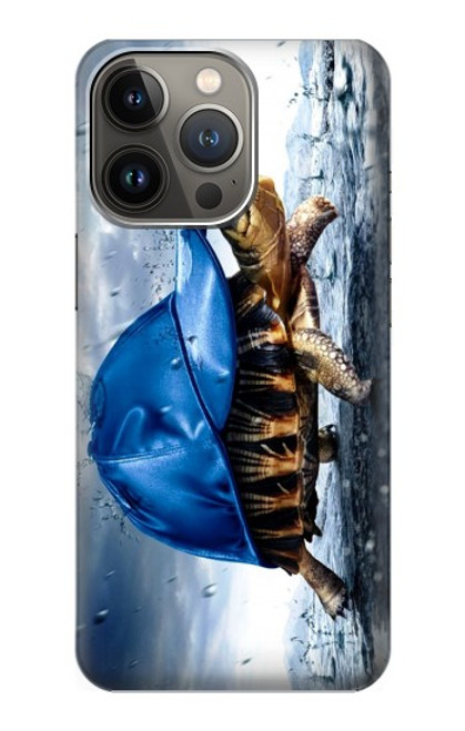 W0084 Turtle in the Rain Hülle Schutzhülle Taschen und Leder Flip für iPhone 14 Pro