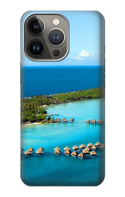 W0844 Bora Bora Island Hülle Schutzhülle Taschen und Leder Flip für iPhone 14 Pro