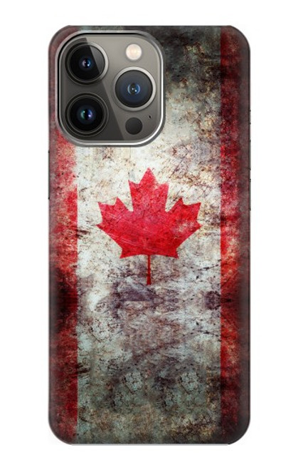 W2490 Canada Maple Leaf Flag Texture Hülle Schutzhülle Taschen und Leder Flip für iPhone 14 Pro