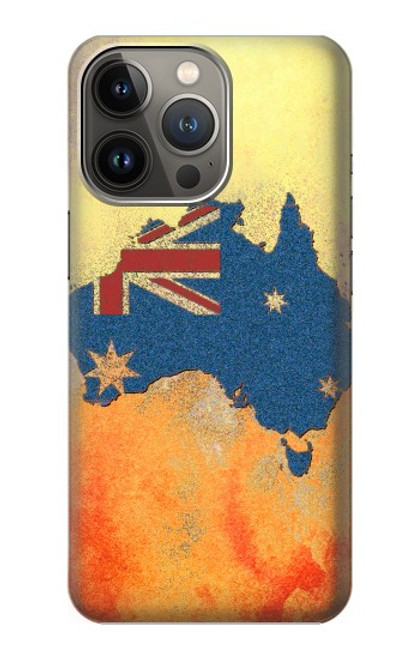 W2494 Australia Flag Map Rock Texture Hülle Schutzhülle Taschen und Leder Flip für iPhone 14 Pro