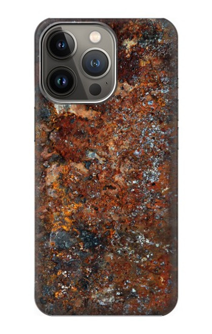 W2714 Rust Steel Texture Graphic Printed Hülle Schutzhülle Taschen und Leder Flip für iPhone 14 Pro