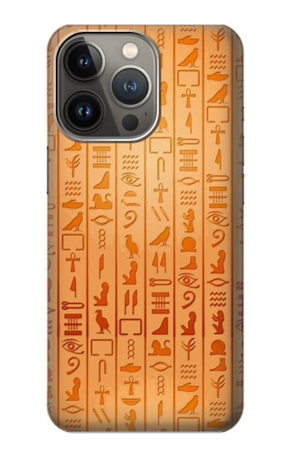 W3440 Egyptian Hieroglyphs Hülle Schutzhülle Taschen und Leder Flip für iPhone 14 Pro