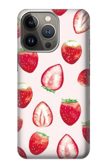 W3481 Strawberry Hülle Schutzhülle Taschen und Leder Flip für iPhone 14 Pro