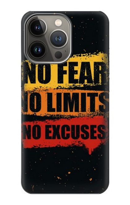W3492 No Fear Limits Excuses Hülle Schutzhülle Taschen und Leder Flip für iPhone 14 Pro
