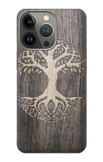 W3591 Viking Tree of Life Symbol Hülle Schutzhülle Taschen und Leder Flip für iPhone 14 Pro