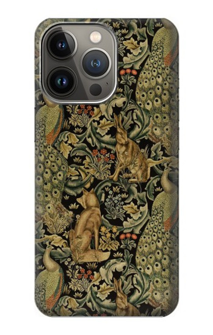 W3661 William Morris Forest Velvet Hülle Schutzhülle Taschen und Leder Flip für iPhone 14 Pro