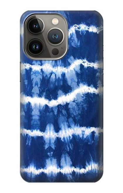 W3671 Blue Tie Dye Hülle Schutzhülle Taschen und Leder Flip für iPhone 14 Pro