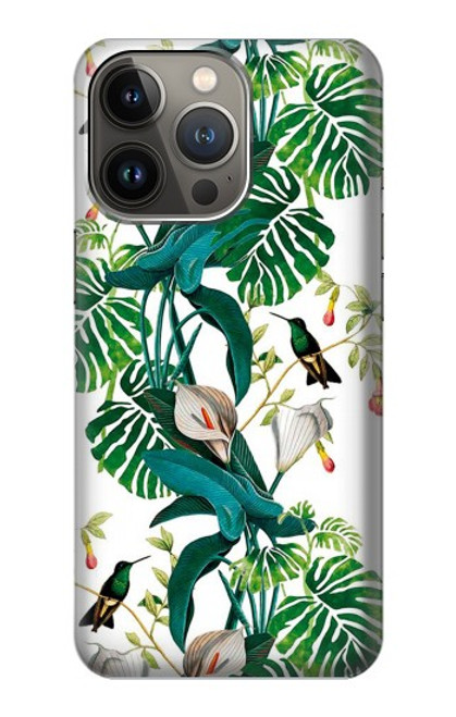 W3697 Leaf Life Birds Hülle Schutzhülle Taschen und Leder Flip für iPhone 14 Pro