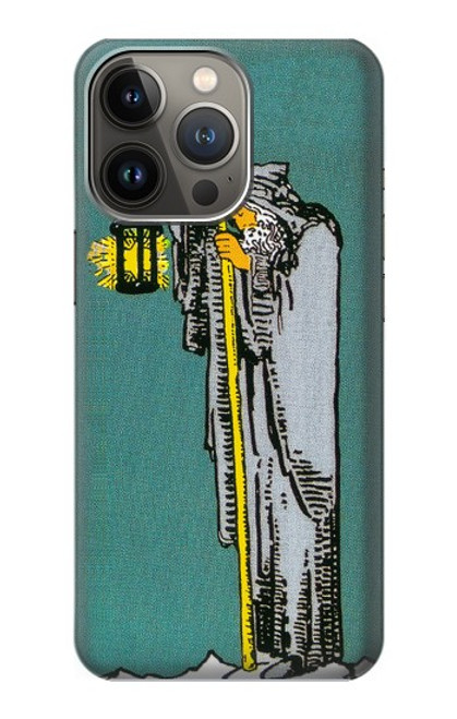 W3741 Tarot Card The Hermit Hülle Schutzhülle Taschen und Leder Flip für iPhone 14 Pro